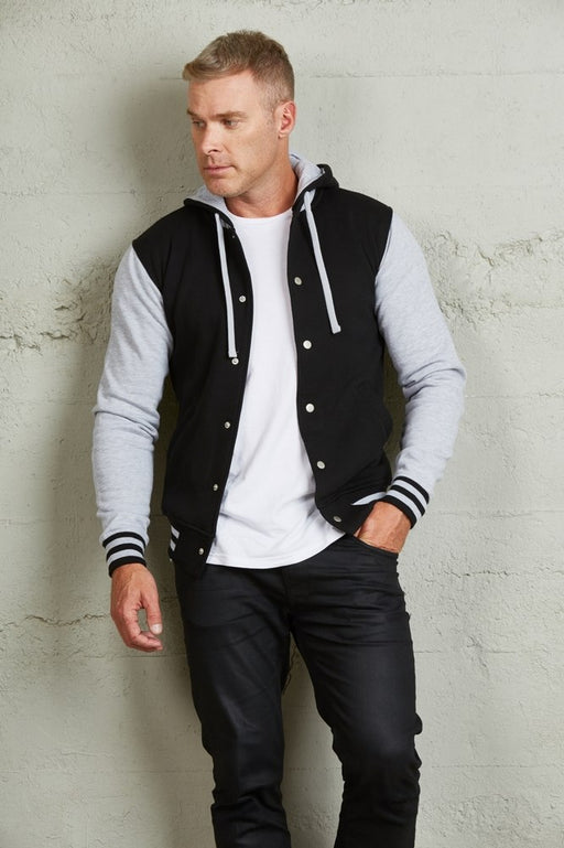 Hooded Letterman Jacket