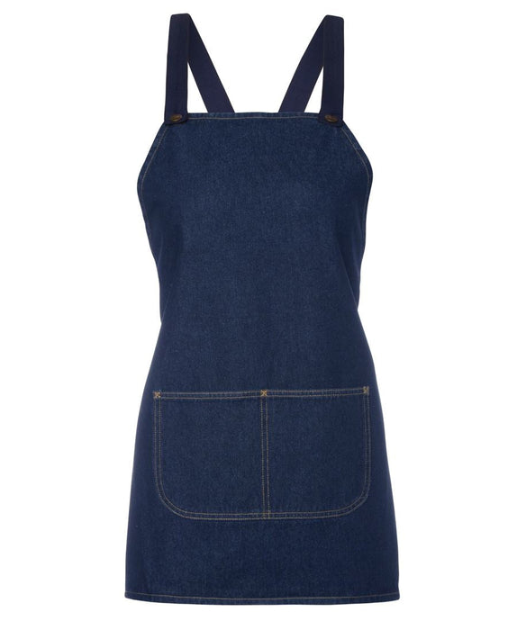 The Cross Back Denim Apron - Short
