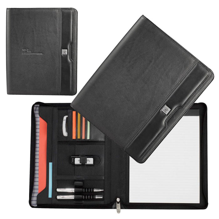 A4 Zippered Leather Compendium