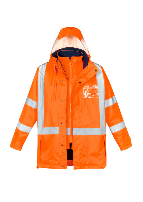 Syzmik Mens TTMC-W17 Hi Vis X Back 4 In 1 Waterproof Jacket